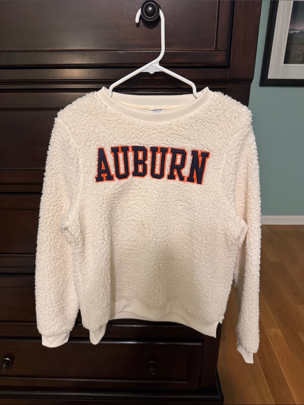 Rivalry Threads Auburn Ivory Sherpa Crewneck Sweatshirt